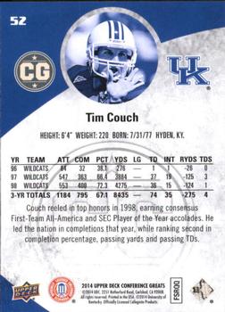 2014 Upper Deck Conference Greats #52 Tim Couch Back