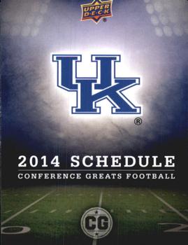 2014 Upper Deck Conference Greats #53 Kentucky Team Schedule Front