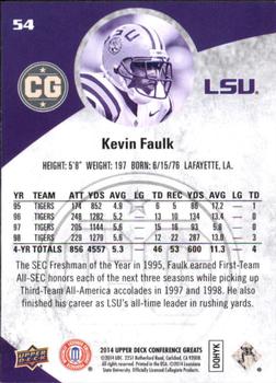 2014 Upper Deck Conference Greats #54 Kevin Faulk Back