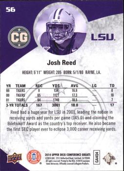 2014 Upper Deck Conference Greats #56 Josh Reed Back