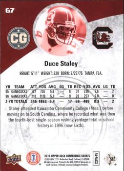 2014 Upper Deck Conference Greats #67 Duce Staley Back