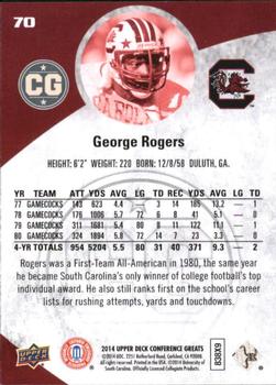 2014 Upper Deck Conference Greats #70 George Rogers Back