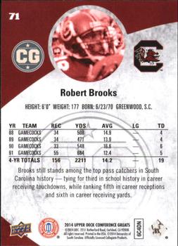 2014 Upper Deck Conference Greats #71 Robert Brooks Back