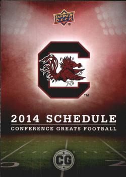 2014 Upper Deck Conference Greats #75 South Carolina Team Schedule Front