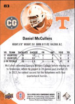 2014 Upper Deck Conference Greats #83 Daniel McCullers Back