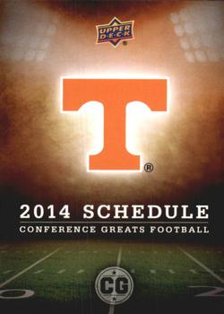 2014 Upper Deck Conference Greats #85 Tennessee Team Schedule Front