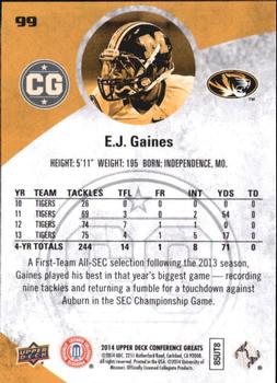 2014 Upper Deck Conference Greats #99 E.J. Gaines Back