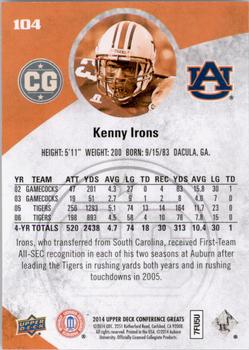 2014 Upper Deck Conference Greats #104 Kenny Irons Back