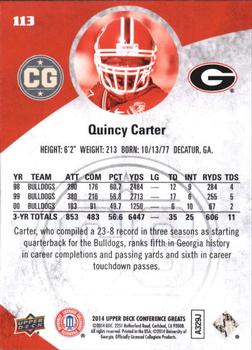 2014 Upper Deck Conference Greats #113 Quincy Carter Back