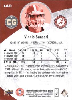 2014 Upper Deck Conference Greats #140 Vinnie Sunseri Back