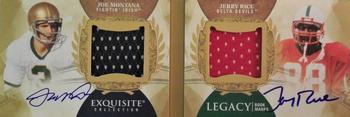 2013 Upper Deck Exquisite Collection - Legacy Bookmark Jersey Autographs #ELB-MR Joe Montana / Jerry Rice Front