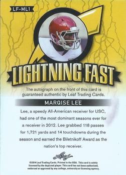 2014 Leaf Valiant - Lightning Fast #LFML1 Marqise Lee Back