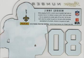 2014 Panini Prestige - Behind The Jersey Numbers #5 Jimmy Graham Back
