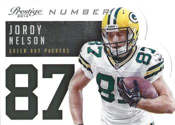 2014 Panini Prestige - Behind The Jersey Numbers #9 Jordy Nelson Front