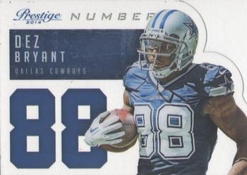 2014 Panini Prestige - Behind The Jersey Numbers #14 Dez Bryant Front