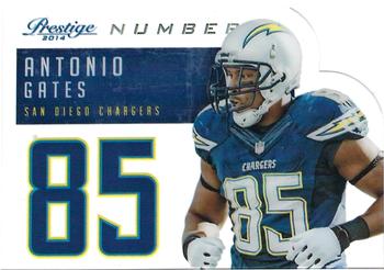2014 Panini Prestige - Behind The Jersey Numbers #15 Antonio Gates Front
