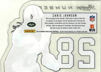 2014 Panini Prestige - Behind The Jersey Numbers #17 Chris Johnson Back