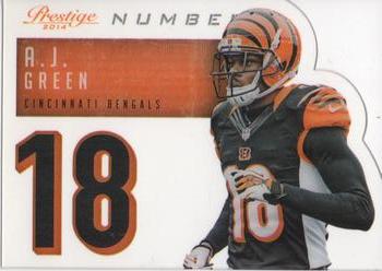 2014 Panini Prestige - Behind The Jersey Numbers #21 A.J. Green Front