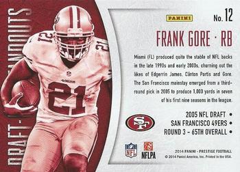2014 Panini Prestige - Draft Day Standouts #12 Frank Gore Back