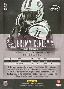 2014 Panini Prestige - Extra Points Purple #22 Jeremy Kerley Back