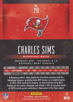 2014 Panini Prestige - Extra Points Red #219 Charles Sims Back