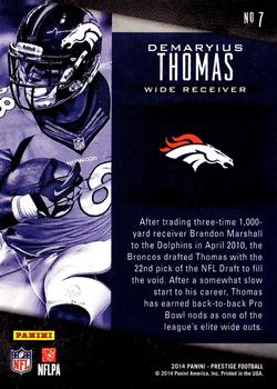 2014 Panini Prestige - First Rounders #7 Demaryius Thomas Back