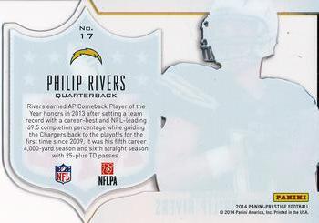 2014 Panini Prestige - NFL Shield #17 Philip Rivers Back