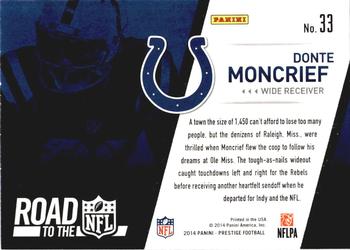 2014 Panini Prestige - Road to the NFL #33 Donte Moncrief Back