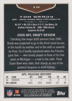 2009 Bowman Chrome #10 Tom Brady Back