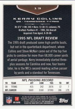 2009 Bowman Chrome #13 Kerry Collins Back