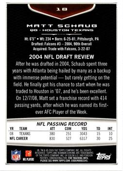 2009 Bowman Chrome #18 Matt Schaub Back