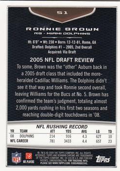 2009 Bowman Chrome #51 Ronnie Brown Back