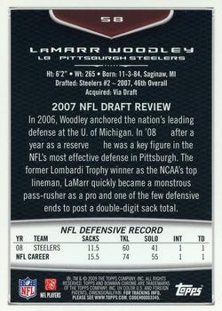 2009 Bowman Chrome #58 LaMarr Woodley Back