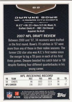 2009 Bowman Chrome #82 Dwayne Bowe Back