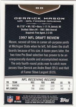 2009 Bowman Chrome #88 Derrick Mason Back