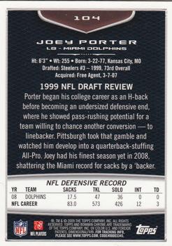 2009 Bowman Chrome #104 Joey Porter Back