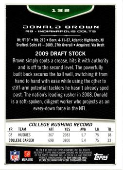 2009 Bowman Chrome #132 Donald Brown Back