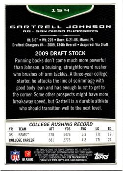 2009 Bowman Chrome #154 Gartrell Johnson Back