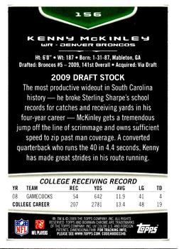 2009 Bowman Chrome #156 Kenny McKinley Back