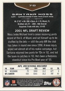 2009 Bowman Chrome #70 Santana Moss Back