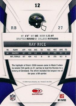 2009 Donruss Certified #12 Ray Rice Back