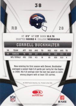 2009 Donruss Certified #38 Correll Buckhalter Back