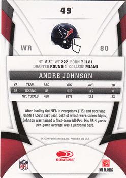 2009 Donruss Certified #49 Andre Johnson Back