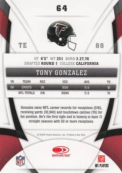 2009 Donruss Certified #64 Tony Gonzalez Back