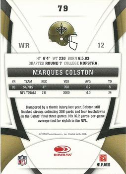 2009 Donruss Certified #79 Marques Colston Back