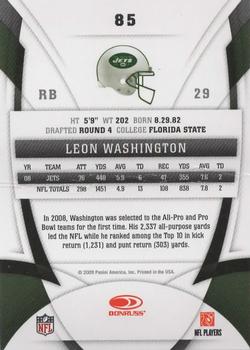 2009 Donruss Certified #85 Leon Washington Back