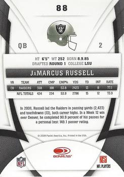 2009 Donruss Certified #88 JaMarcus Russell Back