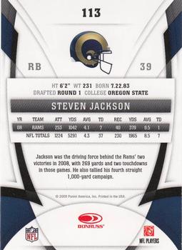 2009 Donruss Certified #113 Steven Jackson Back