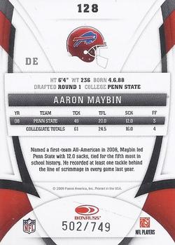 2009 Donruss Certified #128 Aaron Maybin Back