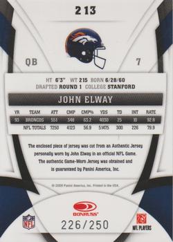 2009 Donruss Certified #213 John Elway Back